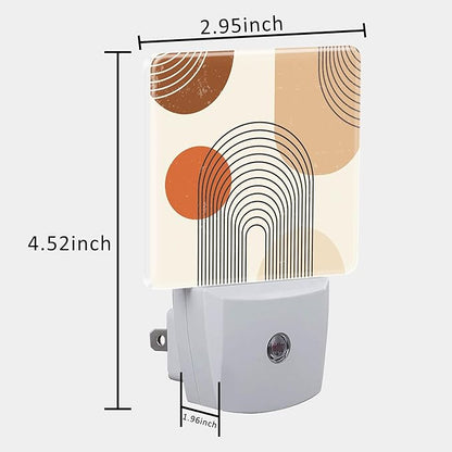 Plug in Night Lights Bohemian Art Abstract Lines Nightlight Plug Into Wall Dusk to Dawn Sensor LED Night Light for Kid Girls Boys Women Room Decor,Hallway,Kitchen,Bathroom,Nursery,Stairs