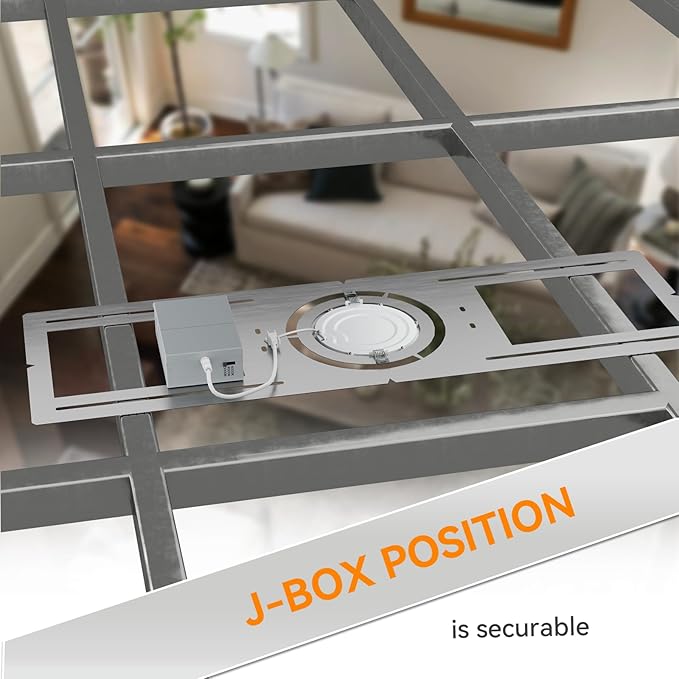 Elaruslux New Construction Mounting Plate with Round Hole - 4/6 Inch Flat Steel Rough in Wafer Light Bracket, LED Recessed Lighting Housing, 24 Pack