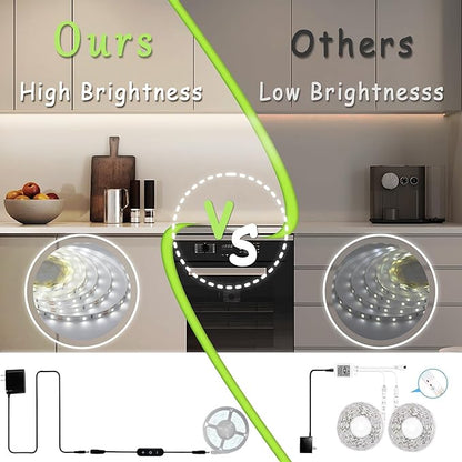 4 Set 10 FT White Led Strip Lights for Bedroom Dimmable 40 FT 720 LEDs Rope Light Flexible Super Bright White Tape Lights for Ceiling Room Home Decor Luces LEDs