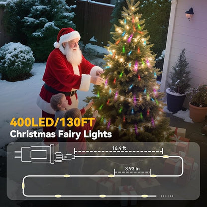 LitHome 400LED 130FT Christmas Led Fairy Lights with Remote, Color Changing Easter Fairy Lights Plug in, 9 Modes Led String Lights for Indoor, Pastel Fairy String Lights Home Bedroom Dorm Party Decor