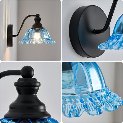 XIEDUN Vanity Light Black Wall Sconces Modern 1-Light Bathroom Sconces
