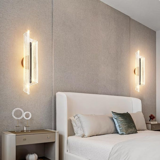 Black Wall Sconce Light Modern Wall Light Fixtures Dimmable LED Wall Lamp for Living Room Hallway Bathroom Bedroom 19.7In