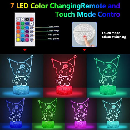 16 Colors Night Light 3D Illusion Table Lamp with Touch & Remote Control LED Lamp Kawaii Anime Led Light Cute Desk Lamp for Artwork Decor Christmas Halloween Birthday Decoration Gifts