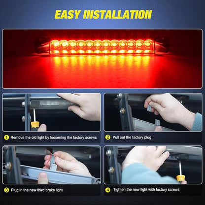 Nilight Third Brake Light Tail High Mount 3rd Stop Lights Smoked Lens for Toyota 4Runner 2010-2016 Highlander 2014-2016 Prius 2010-2015 Prius C Prius V 2012-2016 Sienna 2011-2016 Van SUV Rear Cab