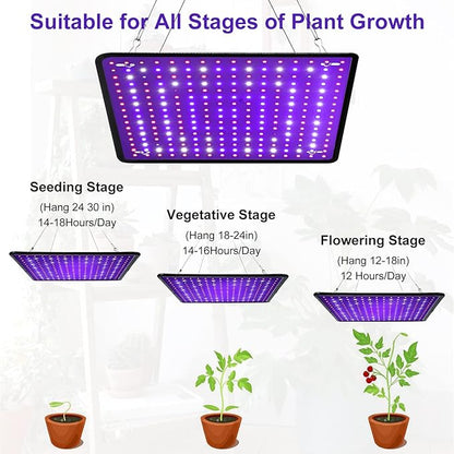 600W Full Spectrum LED Grow Light for Indoor Plants-UV Grow Lamp, Seed Starting Seedlings Vegetable Pepper Hanging Growing Lamps