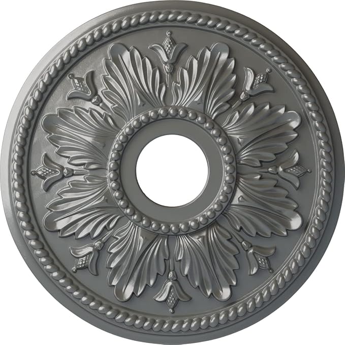 Ekena Millwork CM18ED1SLS Edinburgh Ceiling Medallion, 18 1/8 OD x 3 1/2 ID x 2 3/4 P, Silver