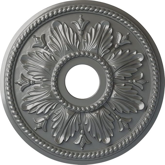 Ekena Millwork CM18ED1SLS Edinburgh Ceiling Medallion, 18 1/8 OD x 3 1/2 ID x 2 3/4 P, Silver