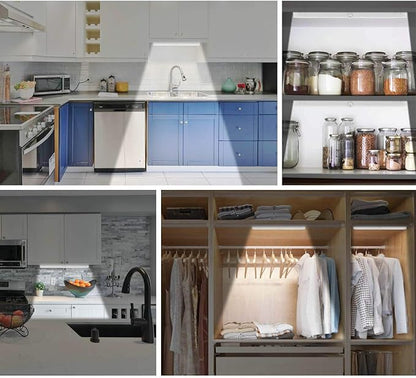 T01L LED Closet Light - BLS Super Bright 20 LED Under Cabinet Lighting Battery Powered/DC Input Wireless Motion Sensing Light, Auto On Off Switch, Motion Sensor & Light Sensor, 2 Pack