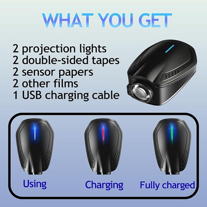 2PCS Car Door Lights Logo Projector Rechargeable Universal,Rechargeable Wireless Car Door Projector Lamp,HD Vehicle Welcome Lights,Shadow Ghost Lamp (Logo-Nii-ss-an)