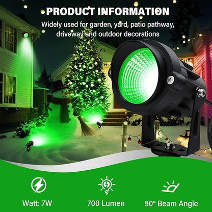 Christmas Spot Lights Outdoor Landscaping Spotlight,12W Green LED Landscape Lighting for Yard Garden Easter Lawn Lighting,2Pack