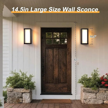 Dusk to Dawn Outdoor Wall Sconce, 3000K LED Outdoor Wall Lights Fixture for Patio, Waterproof Wall Mount Outside Light, 14.5in Outdoor Lanterns for Home, Porch, Front Door, 1 Pack