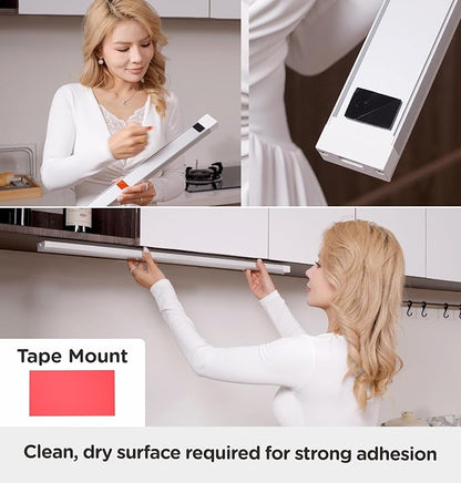 Leetdud Under Cabinet Lighting Plug in 12 Inch, 120V Motion Sensor Lights Indoor, 3CCT 3000/4000/5000K, Aluminum Linkable Super Bright LED Counter Light with Timer for Kitchen, Shelf, Closet, 2 Pack