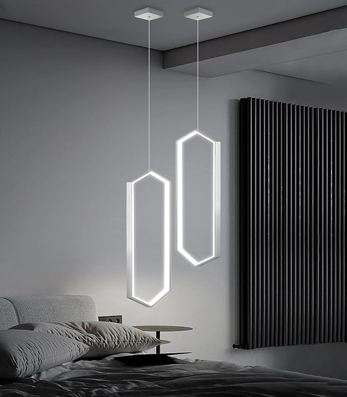 Ring Dimmable Pendant Lighting Adjust LED Mini Chandelier Ceiling Light Fixtures for Kitchen Island Dining Room Living Room Bedroom Hallway Silver