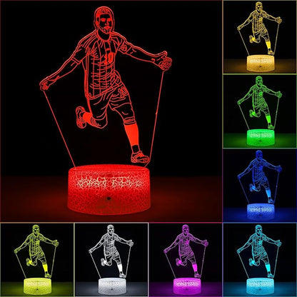 Argentina Soccer Player #10 3D Illsuion Lamp for Boys,with Remote & Smart Touch, Dimmable lamp，Football Fans for Children's Room Decoration，Christmas Gifts (01)