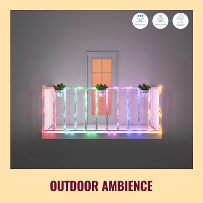 WiZ Connected Fairy Lights, 65.6ft RGB LED Smart Color-Changing, Static and Dynamic Modes, Music Sync, App and Voice Control