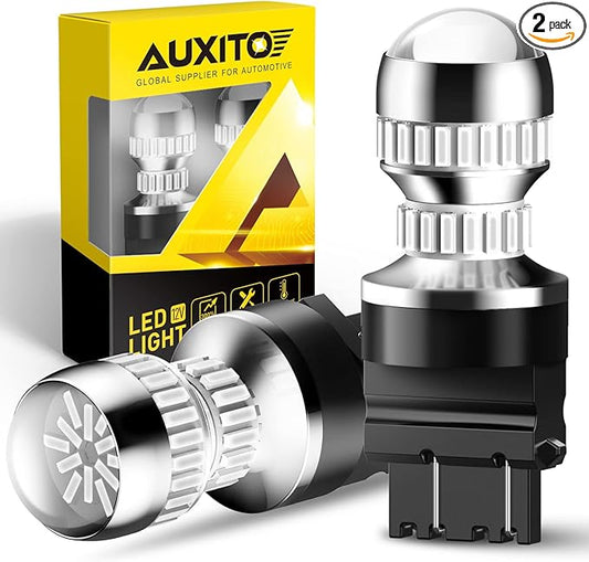 AUXITO LED Brake Tail Light Bulbs 3156 3157 LED Bulb Red Super Bright 3056 3057 3047 4057 Led Bulbs for Tail Stop Brake Signal Parking Lights, Brilliant Red