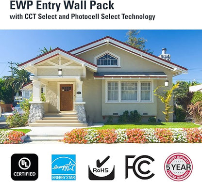 HALO 100- Watt Equivalent, Integrated LED, Bronze, Dusk to Dawn Wall Pack Light, Field Selectable CCTs up to 5000K