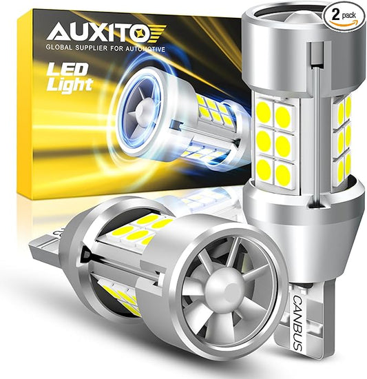 AUXITO Latest 921 912 LED Bulb Reverse Light, 600% Brighter CANBUS Error Free 912 921 led backup light bulbs, Super Bright T15 906 922 W16W LED Bulb for Back Up Tail Light, Pack of 2