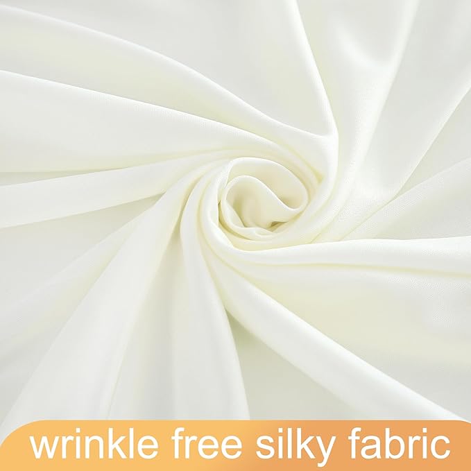 10ft x 10ft Ivory Backdrop Curtain for Wedding Ivory Wrinkle Free Backdrop Drapes Panels for Parties Baby Shower Bridal Shower Birthday Photo Photography Polyester Fabric Background Decoration