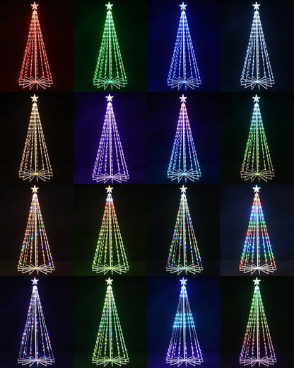 Joomer Christmas Tree Star Lights, 8FT 340LED Smart Orange Purple Light with Remote Timer Music Sync Bluetooth App Controlled RGB Color Changing Lights for Christmas Halloween Decoration
