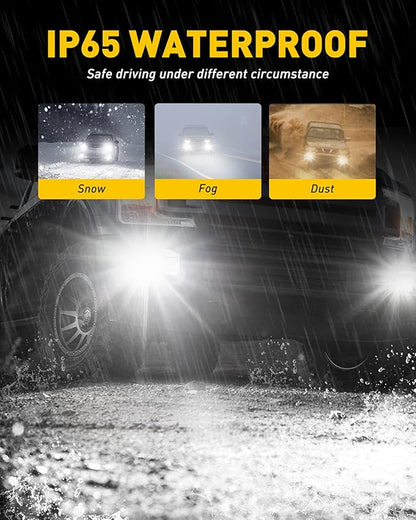 AUXITO 880/899 LED Fog Light Bulbs 18000LM, 1000% Brighter 6500K 893 Fog Lights, 1:1 OEM Replacement for Cars Trucks SUVs, 3-Minute Installation, IP68 Waterproof, Pack of 2