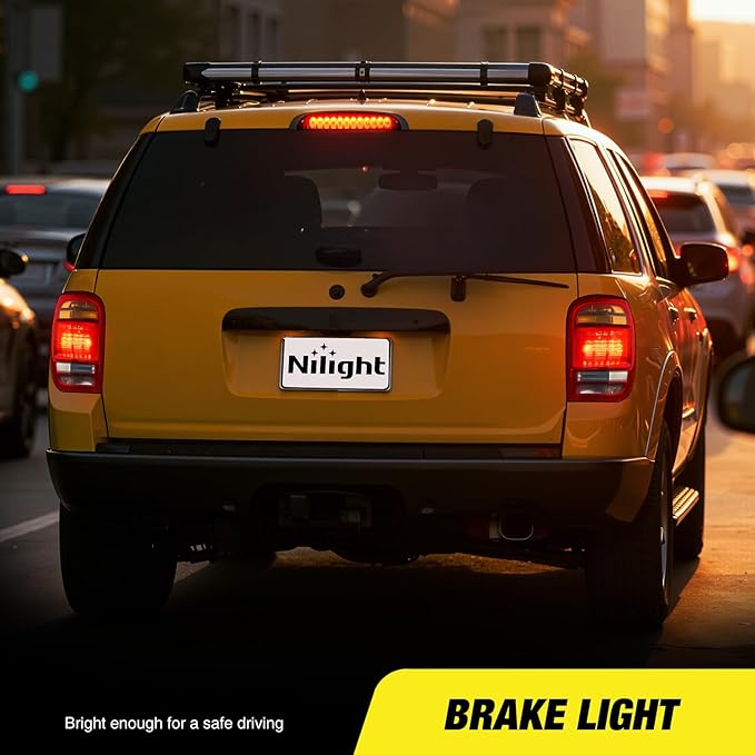 Nilight Third Brake Light Tail High Mount 3rd Stop Lights Smoked Lens Compatible with Ford Explorer 1998 1999 2000 2001 Van SUV Rear Center Cab Lamp