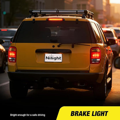 Nilight Third Brake Light Tail High Mount 3rd Stop Lights Smoked Lens Compatible with Ford Explorer 1998 1999 2000 2001 Van SUV Rear Center Cab Lamp