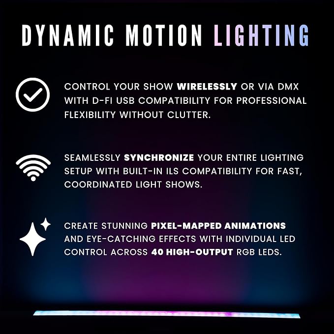 CHAUVET DJ – COLORstrip Pix ILS LED Strip Light | Full-Size Pixel Mapping Fixture for Wash and Eye-Candy Effects, Individual LED Control, ILS and D-Fi USB Wireless DMX, Stage and Event Lighting
