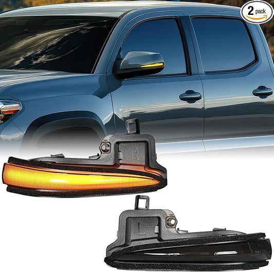 Nilight Side Mirror Marker Light Sequential Amber Left Right Turn Signal Lights Smoked Lens Plug and Play Waterproof Compatible With Toyota Tacoma RAV4 XA50 Highlander XU70