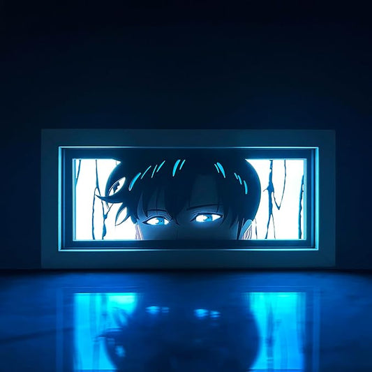 Sung Jinwoo Otaku Light Box – Solo Leveling – Anime Lamp Figure Night Light, 16 Color RGB LED – 3D Anime Room Décor Gift for Otaku