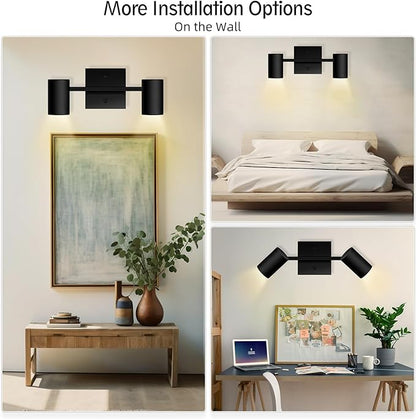 BoostArea 2-Light Track Lighting Kit, LED Track Lighting with GU10 Socket, Flexibly Rotatable Light Heads, Modern Track Lighting Fixtures Ceiling for Kitchen, Bedroom, Living Room, Bulb Not Included