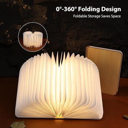 8.3 Inch Wooden Book Lamp, Book Lovers Gifts,Teacher Appreciation Gifts for Women, LED Ambient Lighting, Magnetic Mood Lighting for Home&Library Decor (Maple)