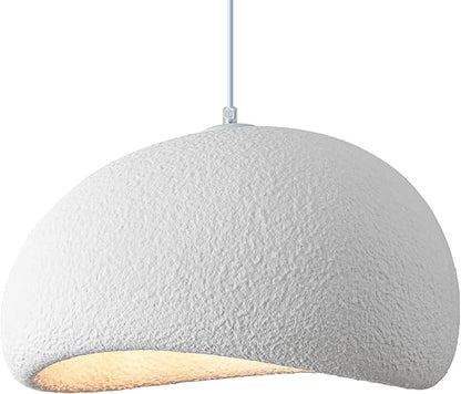 Wabi Sabi Pendant Light Oval, 15.7in Japanese Ceiling Fixture for Dining Room Kitchen Island Hallway Bedroom Restaurant, Adjustable Modern Japandi Hanging Lamp, E26 Base (40cm/15.7in)