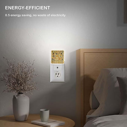 LED Night Light Lamp with Smart Sensor Dusk to Dawn Sensor,Ancient Egyptian Papyrus Night Light Daylight White,0.5W Plug-into Wall for Adults,Bedroom,Bathroom,Hallway,Kitchen