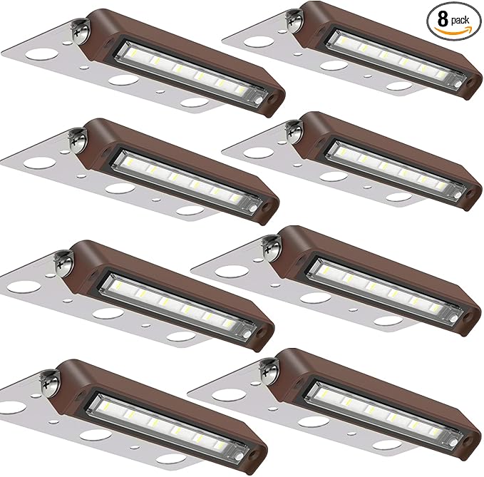 rosykite LED Retaining Wall Lights 8-Pack, 7 Inch 5W Hardscape Paver Lights, 5CCT 2200K-5000K, 270° Rotatable Low Voltage 12-24V Outdoor Step Lights, ETL Listed Landscape Lights for Deck Stairs Patio