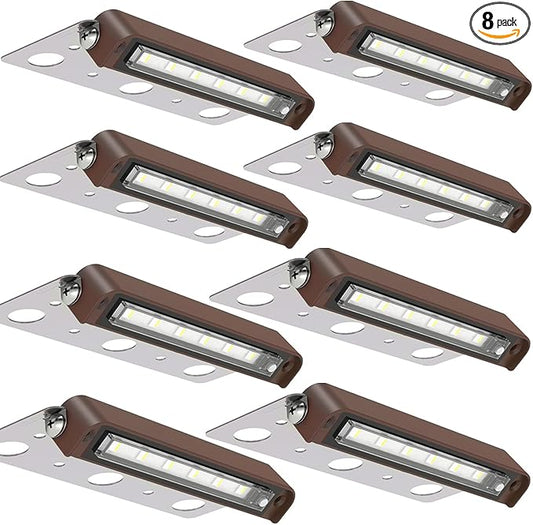 rosykite LED Retaining Wall Lights 8-Pack, 7 Inch 5W Hardscape Paver Lights, 5CCT 2200K-5000K, 270° Rotatable Low Voltage 12-24V Outdoor Step Lights, ETL Listed Landscape Lights for Deck Stairs Patio