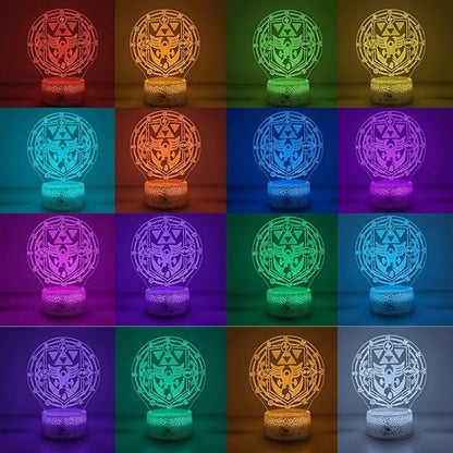 3D Illusion Night Light - Fantasy Kingdom Winged Crest LED Desk Lamp with Remote, 16 Colors, Gaming Accessories, Bedroom Decor, Birthday Gift for Boys Teens Kids