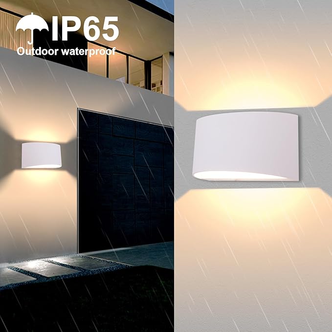 KICAAO Modern LED Wall Sconce,Warm White 3000K,Hardwired Indoor Wall Lights Set of 2 Up and Down Wall Mount Light for Living Room Bedroom Hallway Corridor Conservatory(with G9 Bulbs) (White-1PCS)