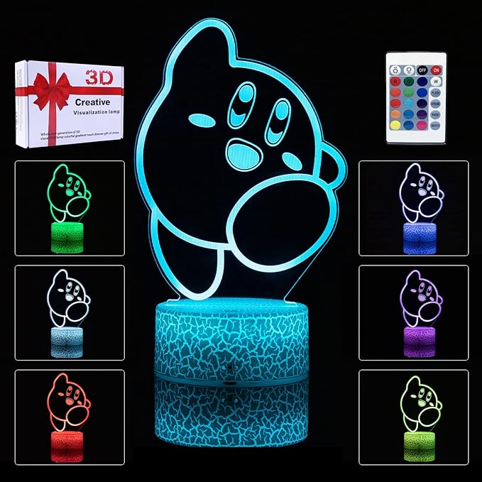 3D Night Light LED Table Lamp 16 Colors Changing with Remote Control Room Decor Gifts for Fans Christmas Birthday