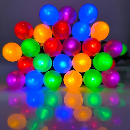 Colored Round Christmas Lights 13.5Ft Vintage Christmas Tree Light 50 LED Mini Multicolor Globe Lights, Plug in Fairy Xmas Light for Indoor Outdoor Home Party Fireplace Balcony Porch Patio Tree Decor