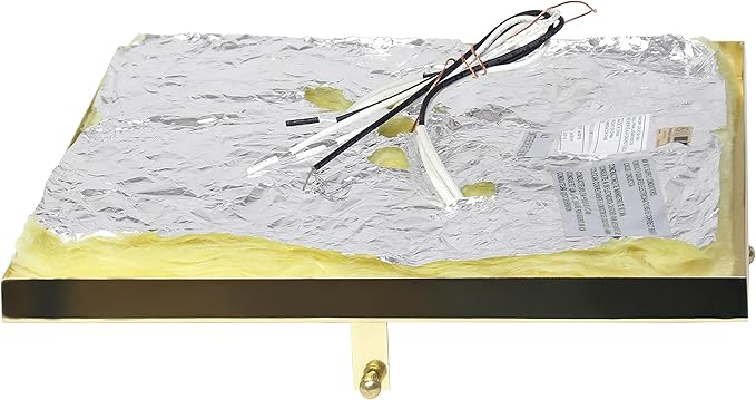 Elegant Designs FM1004-GLD Elipse Crystal 12 Inch Modern Metal 2 Light Squared Ceiling Flush Mount Fixture, Gold