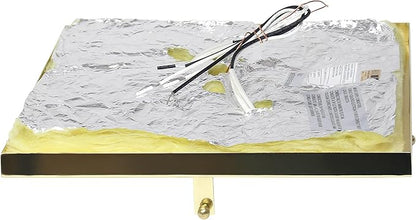 Elegant Designs FM1004-GLD Elipse Crystal 12 Inch Modern Metal 2 Light Squared Ceiling Flush Mount Fixture, Gold