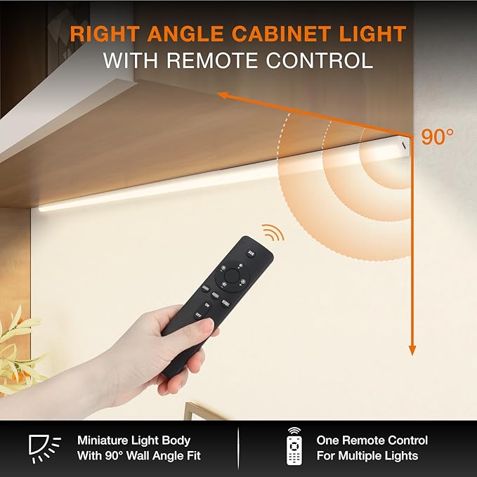 Under Cabinet Lights Remote Control,2 Pack Magnetic Dimmable Closet Lights,USB Rechargeable Wireless LED Shop Light,Ceiling and Under Counter Lights for Kitchen (White, 60CM)