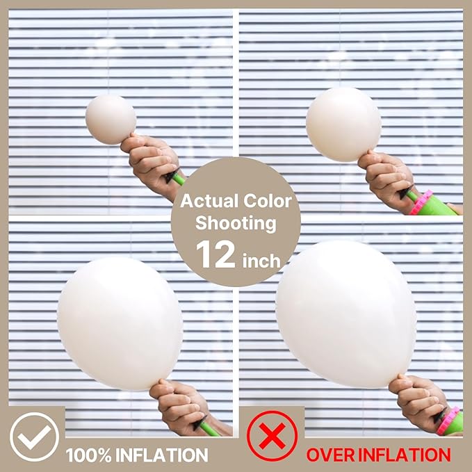 PartyWoo White Sand Balloons 145pcs Different Sizes of 18 12 10 5 Inch Off White Beige Cream Ivory Boho Neutral Balloon Arch Kit Garland for Wedding Baby Shower Birthday Party Decorations White-F12