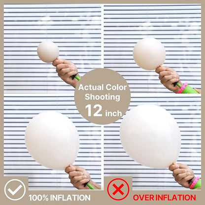 PartyWoo White Sand Balloons 145pcs Different Sizes of 18 12 10 5 Inch Off White Beige Cream Ivory Boho Neutral Balloon Arch Kit Garland for Wedding Baby Shower Birthday Party Decorations White-F12