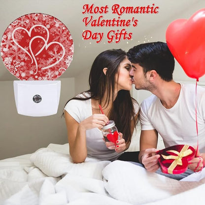 EKOBLA Red Heart Night Light, Valentine Love Symbol Design Plug into Wall with Dusk to Dawn Sensor, Soft Warm Nightlights for Hallway, Bedroom, Bathroom