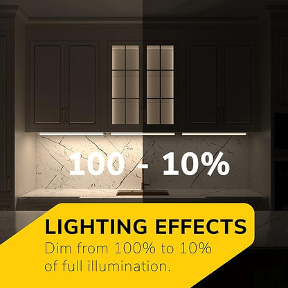 Inlight 30-inch Hardwired Only LED Under Cabinet Lighting, Daylight White(5000k), Dimmable, Matte White Finished, ETL Listed, IN-0201-14-WH-50