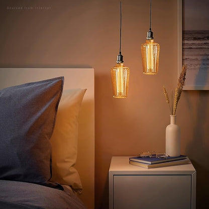 ESCENA Craftsmanship Series LED Decorative Light Bulb, Wine Bottle Style Vintage Edison Bulb Dimmable 3.5W, E26, Unique Virtual Filament Vintage Light Bulbs, Amber Glass, 2000K Soft Warm, UL Listed