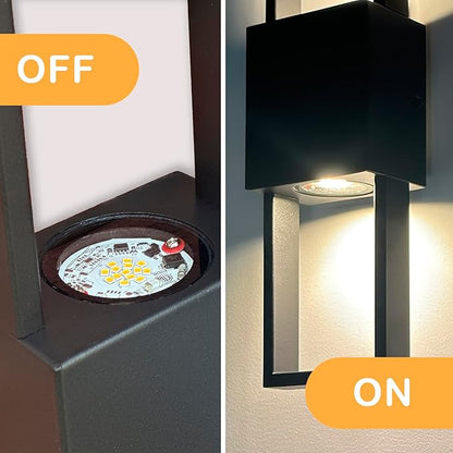 COTTAGE LIFE Outdoor Wall Sconce, Modern Up and Down LED Wall Light for House Black Exterior Light Fixture (15.75" H) Hardwired Sconce for Front Door, Garage, Patio Lighting – 3000K, 10W