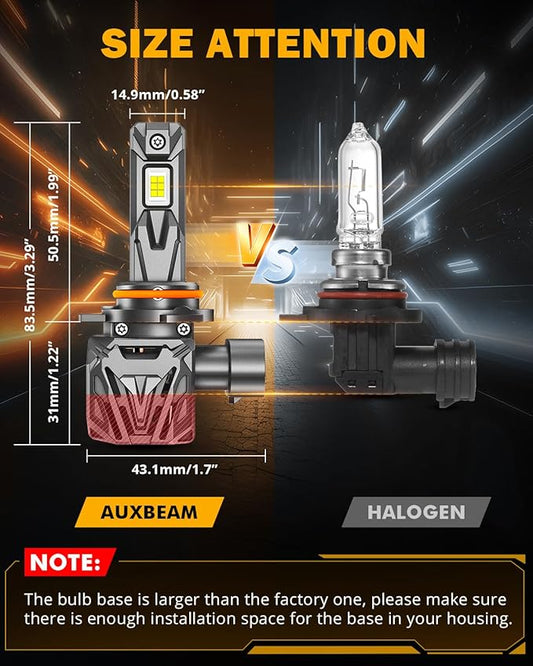 Auxbeam 2026 9012 Fog Lights, 30000LM Super Brightness 9012 Offroad Powersports Light